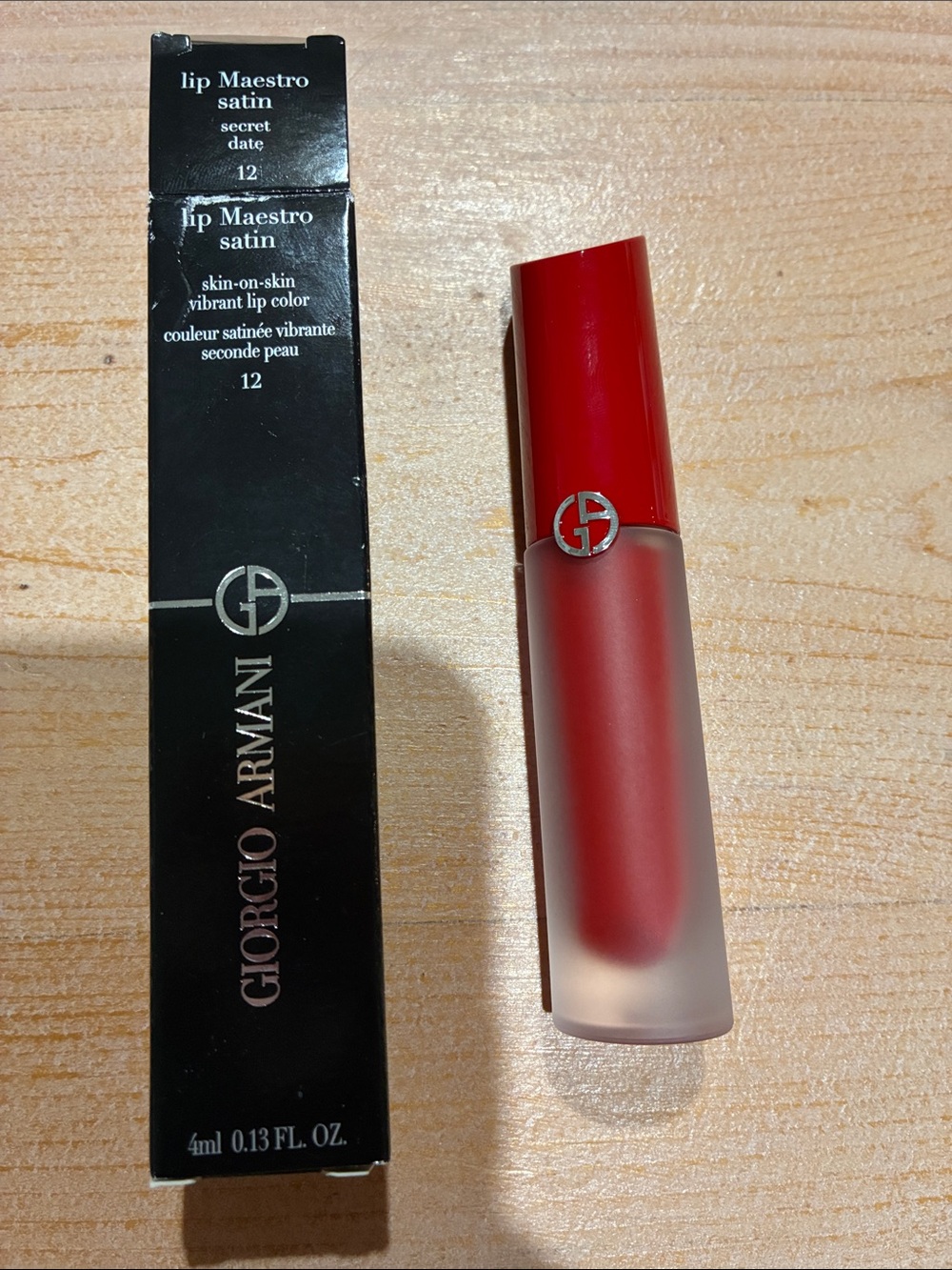 Giorgio Armani Lip Maestro Satin Liquid Lipstick in Classic Red